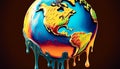 Melting Planet: A Visual Depiction of Global Warming\'s Impact on Earth, Made with Generative AI