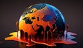 Melting Planet: A Visual Depiction of Global Warming\'s Impact on Earth, Made with Generative AI