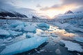 Melting polar ice. Impact of climate change on the Arctic and Antarctic regions.