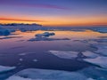Melting polar ice, twilight nuances Royalty Free Stock Photo