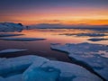 Melting polar ice, twilight nuances Royalty Free Stock Photo