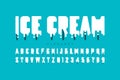 Melting ice cream font Royalty Free Stock Photo