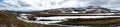 Melting river panorama on Stekenjokk plateau in Sweden Royalty Free Stock Photo