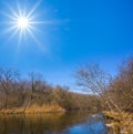 melting river at sunny spring day Royalty Free Stock Photo