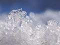 Melting snow in early spring in March. The beginning of the warm season, the end of winter. Sunny bright day. Macro Royalty Free Stock Photo