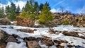 Melting snow in the Israeli Hermon heights Royalty Free Stock Photo