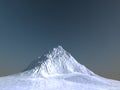 Melting snow - Mountain Peak isolated on white Background