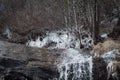 Melting snow runoff with icicles on Mount Lemmon