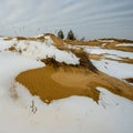 Melting snow and sand dunes, Royalty Free Stock Photo