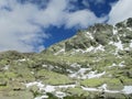 Melting snow in spring mountains Royalty Free Stock Photo