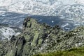 Melting snow in spring mountains Royalty Free Stock Photo