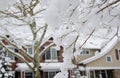 Melting snow in suburb of Seattle Royalty Free Stock Photo