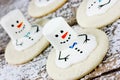Melting Snowman Christmas cookie Royalty Free Stock Photo