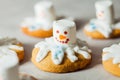 Melting snowman gingerbread for christmas celebration party Royalty Free Stock Photo