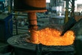 Melting steel in a foundry workshop