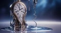Melting Time Clock Surreal Concept of Lost Time and Impermanence Royalty Free Stock Photo