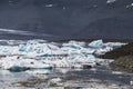 Melting tongue of the Breidamerkurjokull glacier summer season
