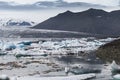 Melting tongue of the Breidamerkurjokull glacier summer season