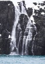 Melting water from glaciers and snow create stairstep waterfalls near Svalbard.CR2