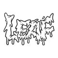 Melting weed leaf word horror typeface illustrations monochrome