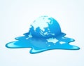 Melting world. Concept global warming, vector illustration Royalty Free Stock Photo