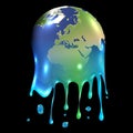Melting world, vector illustrartion Royalty Free Stock Photo