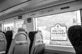 MELTON MOWBRAY, ENGLAND- 3 April 2021: Welcome to MELTON MOWBRAY sign viewed from the inside of a train