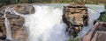 Jasper National Park Landscape Panorama of Athabasca Falls, Rocky Mountains, Alberta, Canada Royalty Free Stock Photo