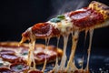 Melty Pepperoni Pizza Slice Being Pulled Royalty Free Stock Photo