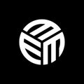 MEM letter logo design on black background. MEM creative initials letter logo concept. MEM letter design Royalty Free Stock Photo