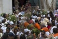 member of the candomble religion participates in a party in honor of Yemanja in the city of Salvador
