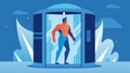 A member enters the cryotherapy chamber freezing temperatures blasting their muscles for a quick and efficient od of