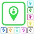 Member GPS map location vivid colored flat icons