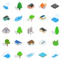 Member icons set, isometric style