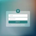 Member login form interface. design theme, modern menu, ui, app, contact empty box, banner. Log in ui Royalty Free Stock Photo