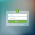 Member login form interface. design theme, modern menu, ui, app, contact empty box, banner. Log in ui Royalty Free Stock Photo
