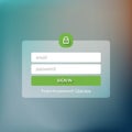 Member login form interface. design theme, modern menu, ui, app, contact empty box, banner. Log in ui Royalty Free Stock Photo