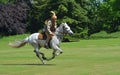 Member of Punjab Lancer in full galloping during demonstration of tent pegging.