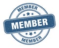 member stamp. member round grunge sign.