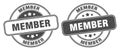 Member stamp. member label. round grunge sign