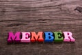 Member word made of wooden letters Royalty Free Stock Photo