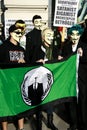 Members of Anonymous hold rally Royalty Free Stock Photo