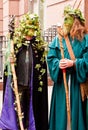 Members of the Beltane festival parade.