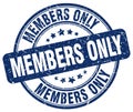 Members only blue grunge round rubber stamp Royalty Free Stock Photo