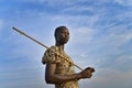 Members of the Dinka tribe participate in a traditional celebratory dance during Independence day Royalty Free Stock Photo