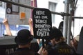 Climate protester in New York City.