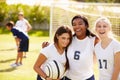 Members Of Female High School Soccer Team Royalty Free Stock Photo