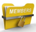 Members Folder Represents Join Up 3d Rendering