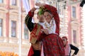 Members of folk group Dubrovacki primorski svatovi from Gornja Sela, International Folklore Festival in Zagreb, Croatia Royalty Free Stock Photo