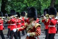 Members of the Household Division in central London, during rehearsals for Trooping the Colour